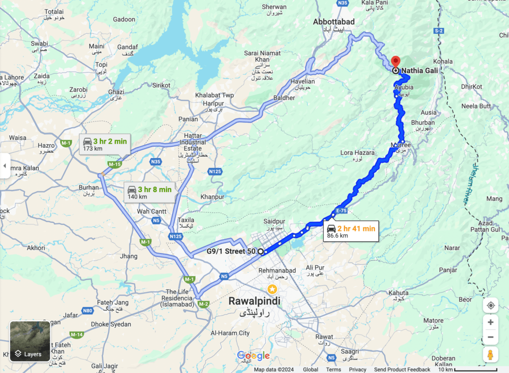 Islamabad to Nathiagali